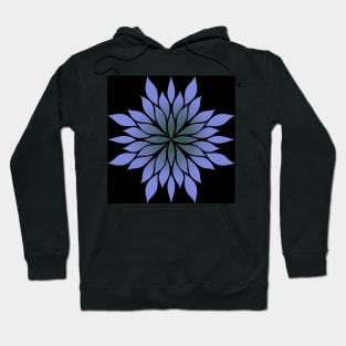 Lilac  floral symmetrical pattern with black background Hoodie